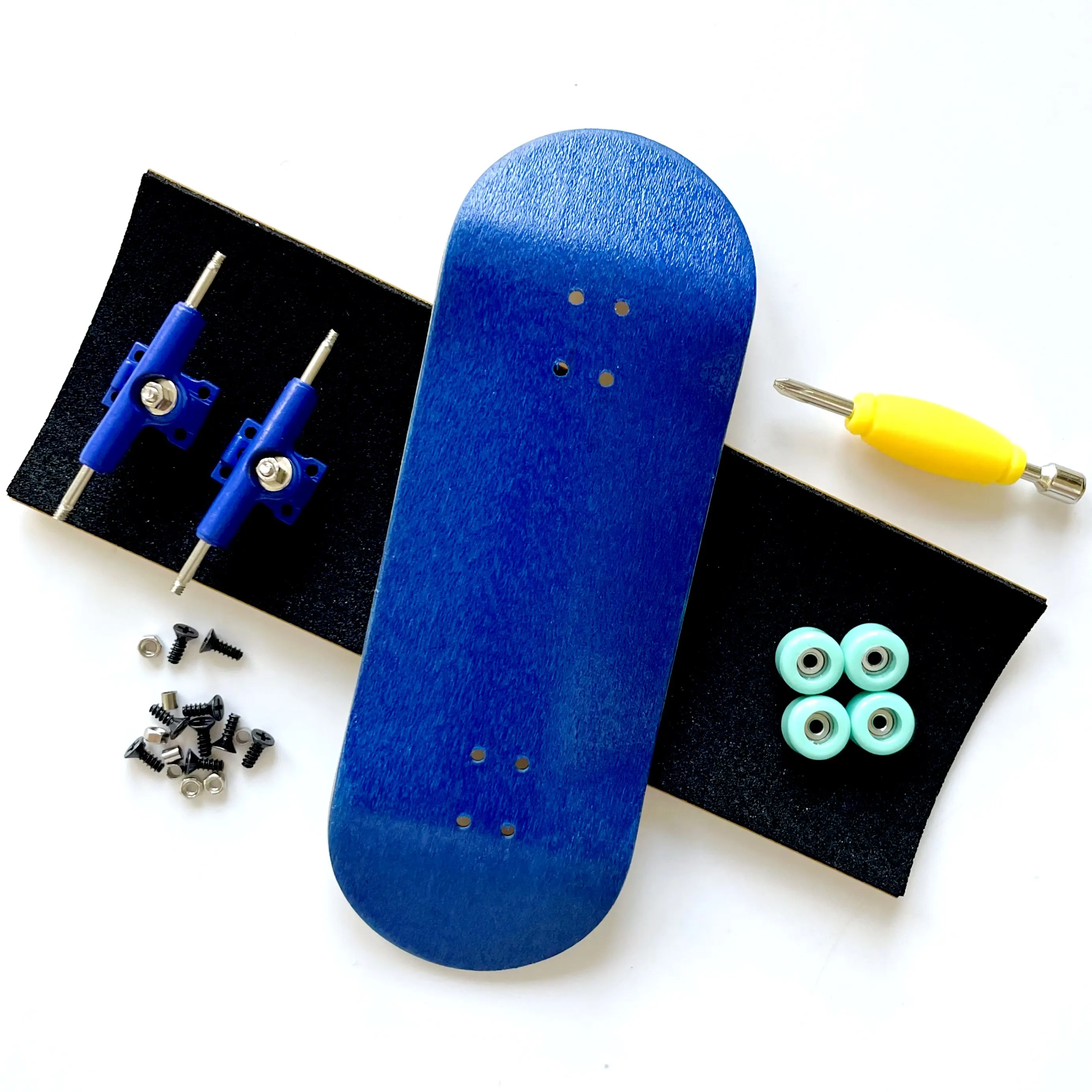 Color: Yellow - 34mm Fingerboard Set with Double Axle Trucks Bearing Wheels