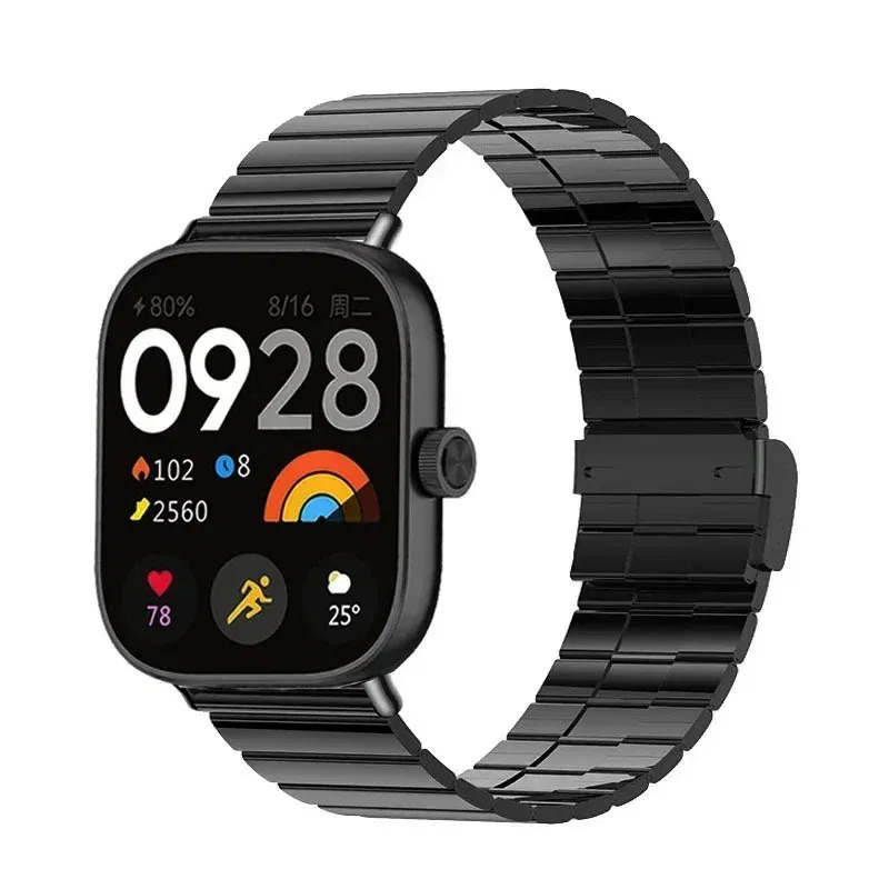 Color: WHITE, Size: XS - Bracelet For Xiaomi Redmi Watch 4 Strap Stainless Steel Watchband Xiaomi Mi Band 8 Pro Bracelet Xiaomi Redmi Smart Watch 4 Strap