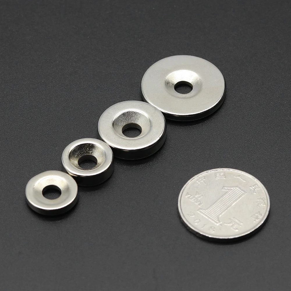 Color: Silver, Size: 5m - Round Magnet 8/10/12/15/20/25/30mm x Hole3/4/5/6mm Neodymium Magnet N35 Permanent NdFeB Super Strong Powerful Magnets With hole