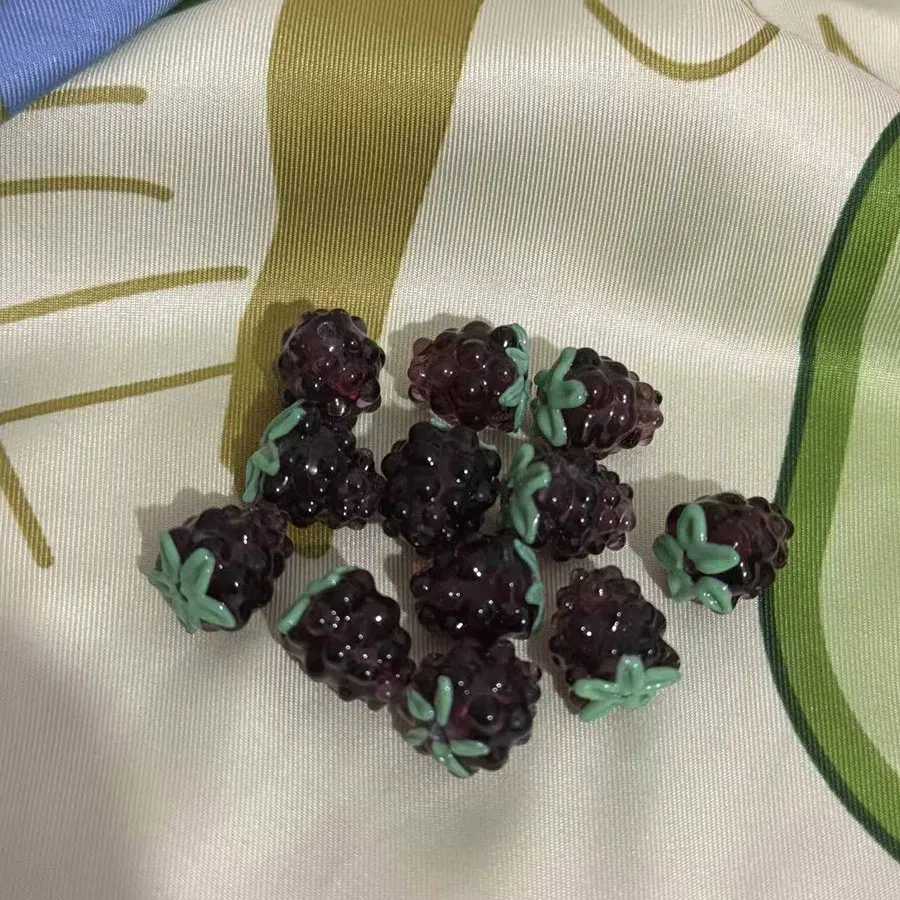 Color: light green, Ships From: CHINA, Item Diameter: 12mm - DIY Mini Czech Glass Grape Beads Raspberry Pendant Accessory Bead