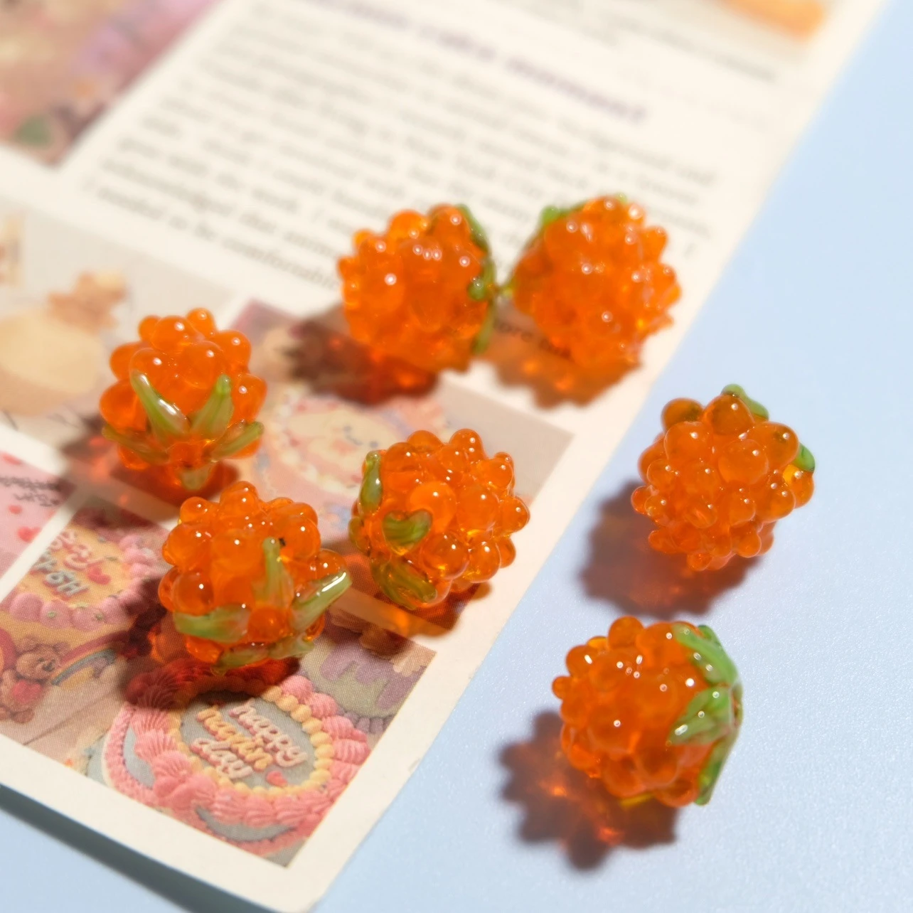 Color: light green, Ships From: CHINA, Item Diameter: 12mm - DIY Mini Czech Glass Grape Beads Raspberry Pendant Accessory Bead