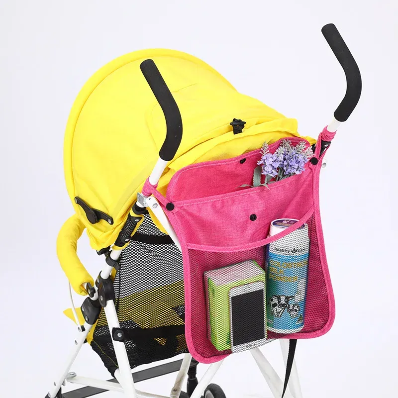 Color: WHITE, Ships From: CHINA - Pet Stroller Organizer Bag Infant Pram Cart Mesh Hanging Storage Bag Baby Trolley Bag Stroller Seat Pocket Carriage Bag Stroller