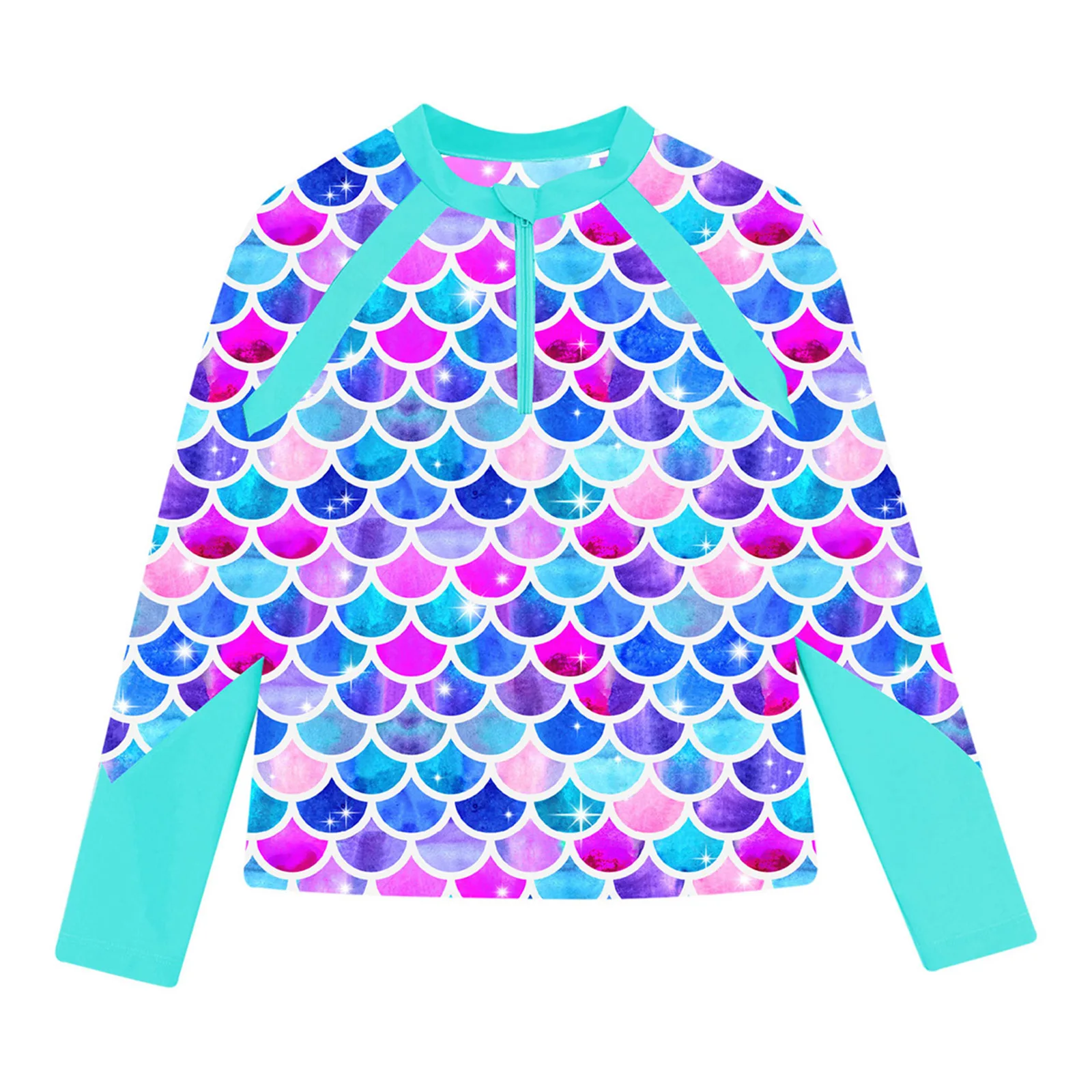 Color: Beige, Kid Size: 18M - Girls Swim Top Floral Printed Rash Guard T Shirt Long Sleeve Mermaid Costume Swimwear Beachwear UPF 50+ Surfing Bathing Tops