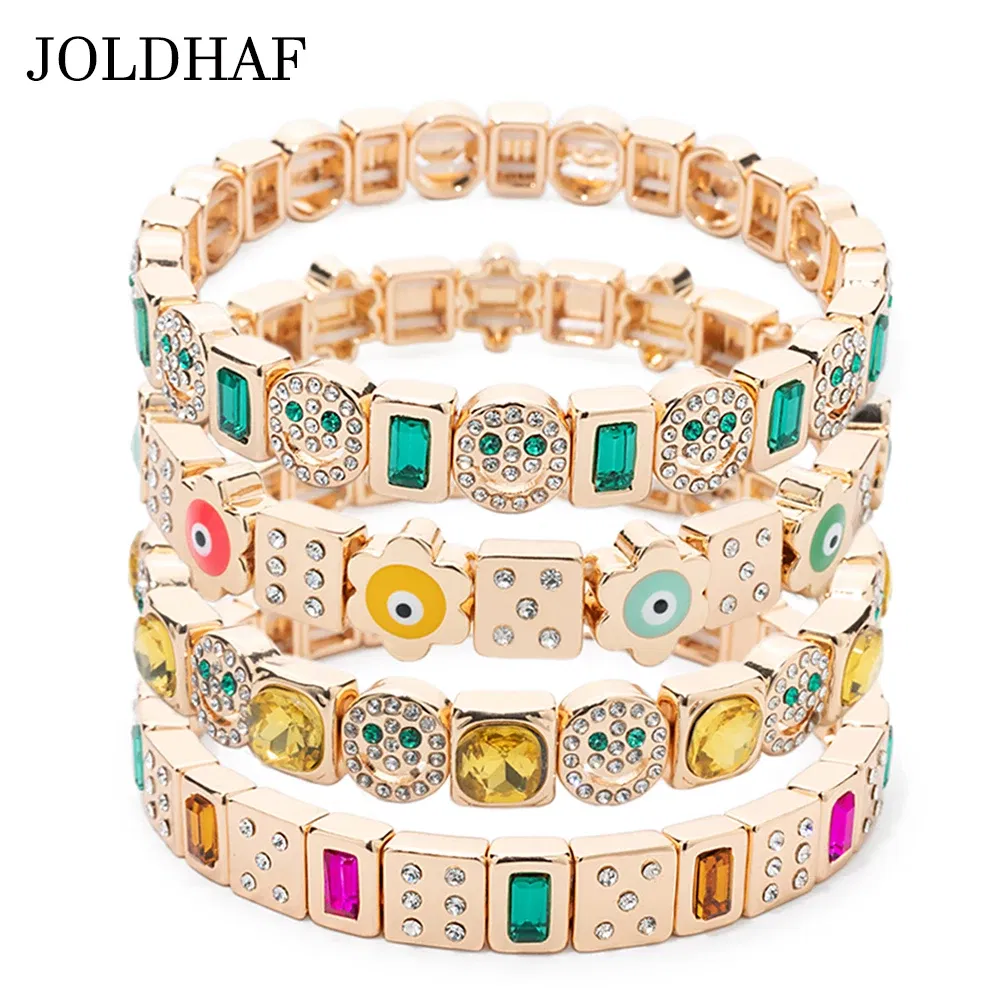 Metal Color: Antique Copper Plated, Ships From: CHINA, Diameter: 50-52mm - 2024 New Rhinestone Happy Bangle For Women Diamond Hand Accessory