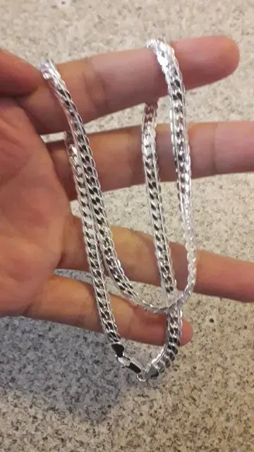 Length: 40cm - 20-60cm Silver Color Luxury Brand Design Noble 6mm Necklace Chain For Woman Men Fashion Wedding Engagement Jewelry