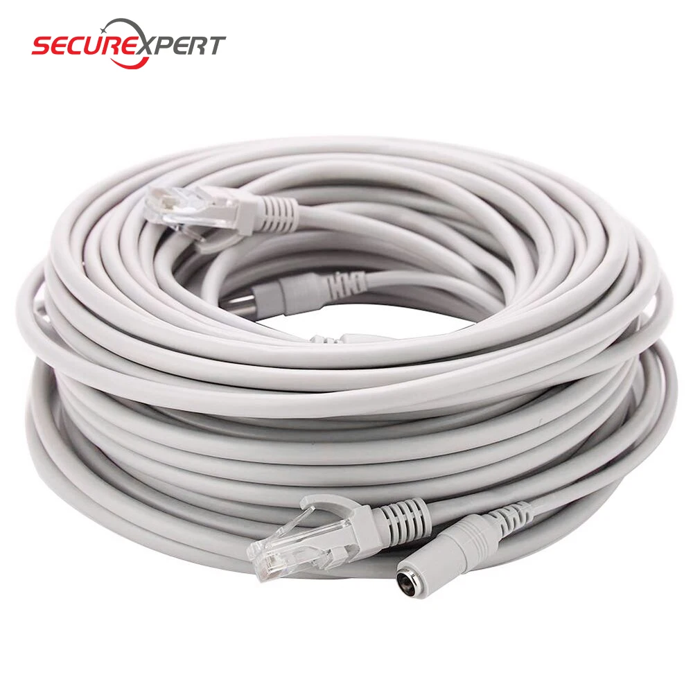 Color: WHITE, Cable Length: 10m - CCTV Cable RJ45 for Video Surveillance Cable Camera Ethernet Network DC Power 2 in 1 Network Extension Lan 5/10/15/20m IP Camera