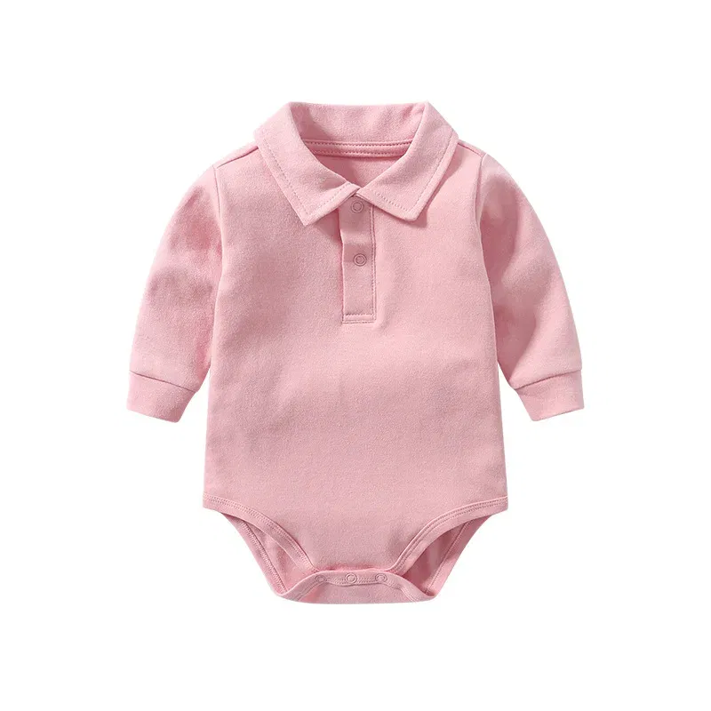 Color: WHITE, Kid Size: 12M - New Arrived Cotton Winter Autumn Baby Romper Baby Bodysuits Long Sleeve Polo Romper for Baby Girls Boys
