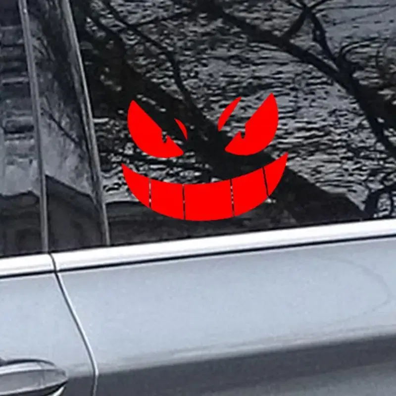 Color: Yellow, Ships From: CHINA - Reflective Eye Decal Waterproof Eyes Car Stickers Yellow Night Safety Driving Caution Tear-Resistant Horror Graphics For Bumpers
