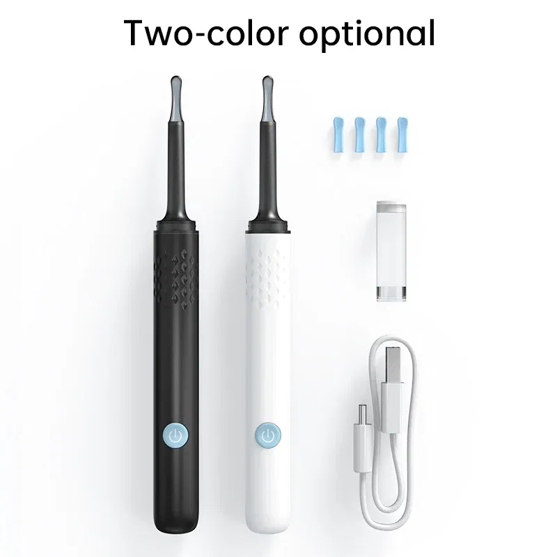 Color: Ivory - Visual Ear Cleaner With Camera 6 LED Lights 4.0mm Lens Ear Wax Removal Tool ?‹500W Pixel Camera Take Video 500W HD Earpick Gifts