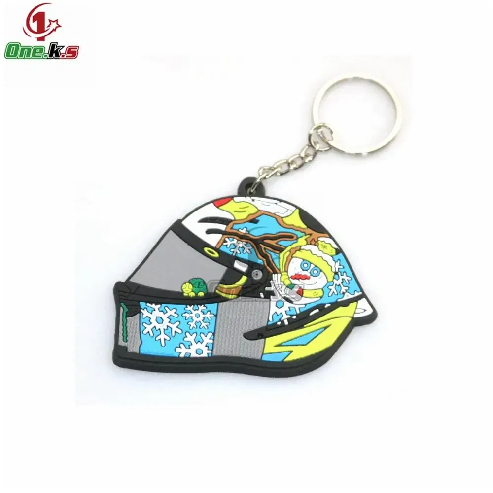 Color: army green - Rubber Motorcycle Key Ring Key Chain cool keychain 3D Soft For motorcycle helmet 93 AGV