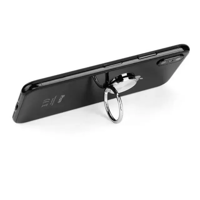 Color: black - CD Pattern Ultra-thin Mobile Phone Ring Buckle Holder 360 Degree New Round Mobile Phone Holder Magnetic Car Ring Buckle