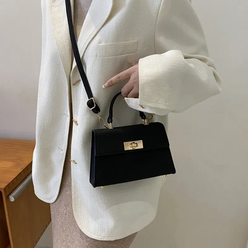 Color: black - 2023 New Fashion Shoulder Bag Plaid PU Leather Ladies Handbags Designer Crossbody Bags For Women