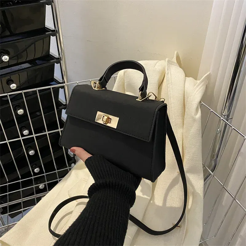 Color: black - 2023 New Fashion Shoulder Bag Plaid PU Leather Ladies Handbags Designer Crossbody Bags For Women
