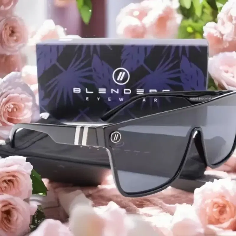 Lenses Color: Silver - Mixed blue mirror UV protection lens Men's sunglasses Retro fashion Square Blender Men's sunglasses 68009: With box