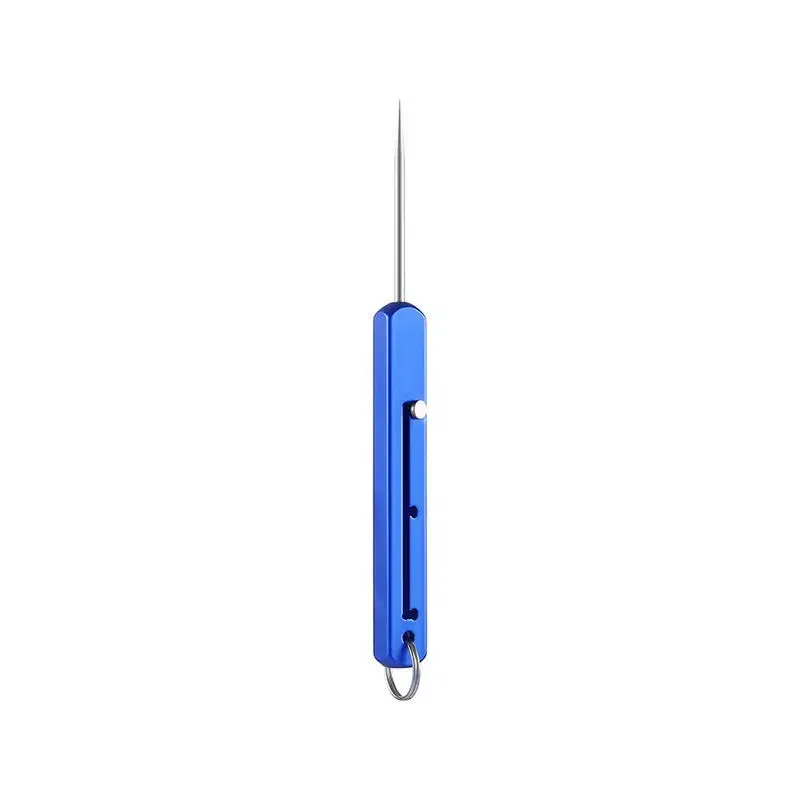 Color: Silver - Rectangular Telescopic Integrated Toothpick And Tooth Picking Tool, Multifunctional Single Head Fruit Pick Toothpick