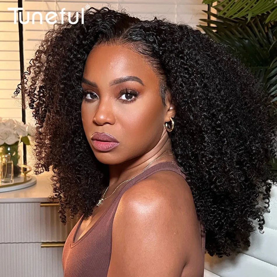 Density: 180%, Stretched Length: 24inches - 10A 9x6 Part Max M-Cap Glueless Wigs Human Hair Wigs Ready To Wear Bleached Knots Pre Cut Lace Tuneful Kinky Curly Glueless Wigs