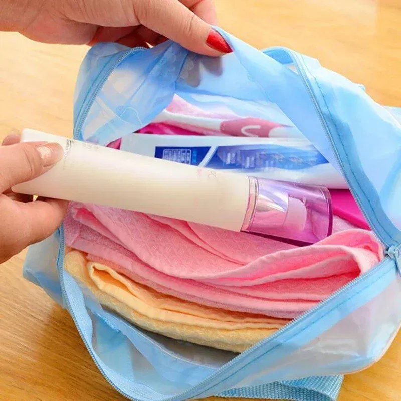 Color: green - Floral PVC Transparent Cosmetic Bag Clear Makeup Bag for Women Girl Waterproof Zipper Beauty Case Travel Toiletry Bags Handbag