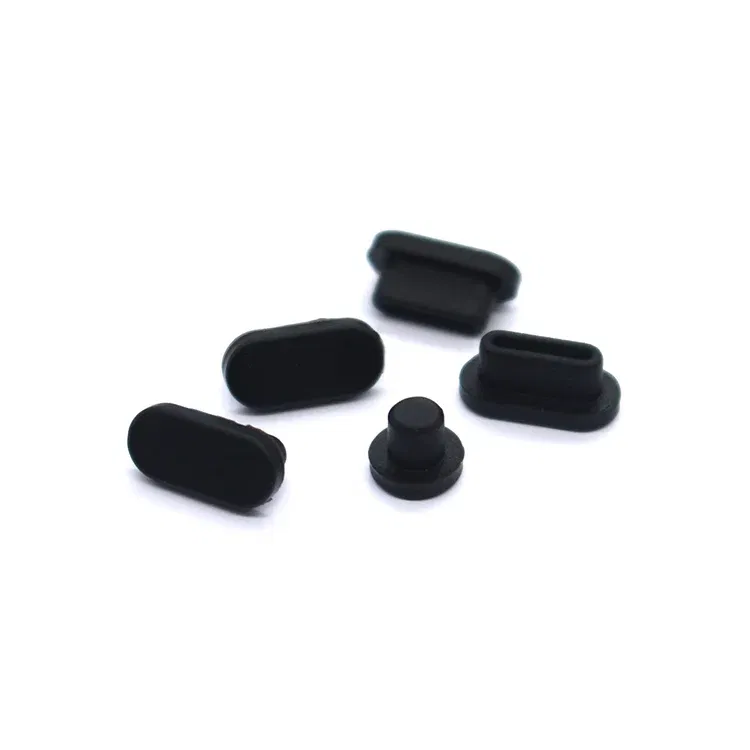 Color: black - 5pcs/set Silicone Data Port Anti Dustproof Plugs For MacBook Air 13 A1932 Touch Bar 13&15 Dust Plug Stopper Cover Set