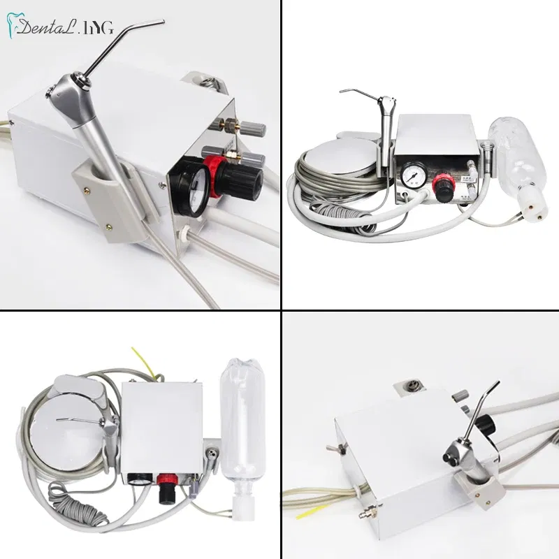 Color: Light Red, Ships From: CHINA - Portable Dental Turbine Unit Air Control 3 Way Syringe Handpiece Tubing Foot Switch Dental Equipments Work With Air Compressor