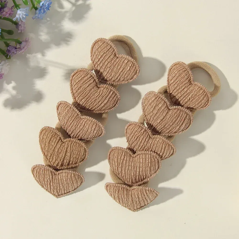 Color: Red - 10/30Pcs Children Hairbands No Harm Hair Cartoon Towel Rope Ponytail Holder Kids Mini Rubber Band Headwear Girls Halloween Gift