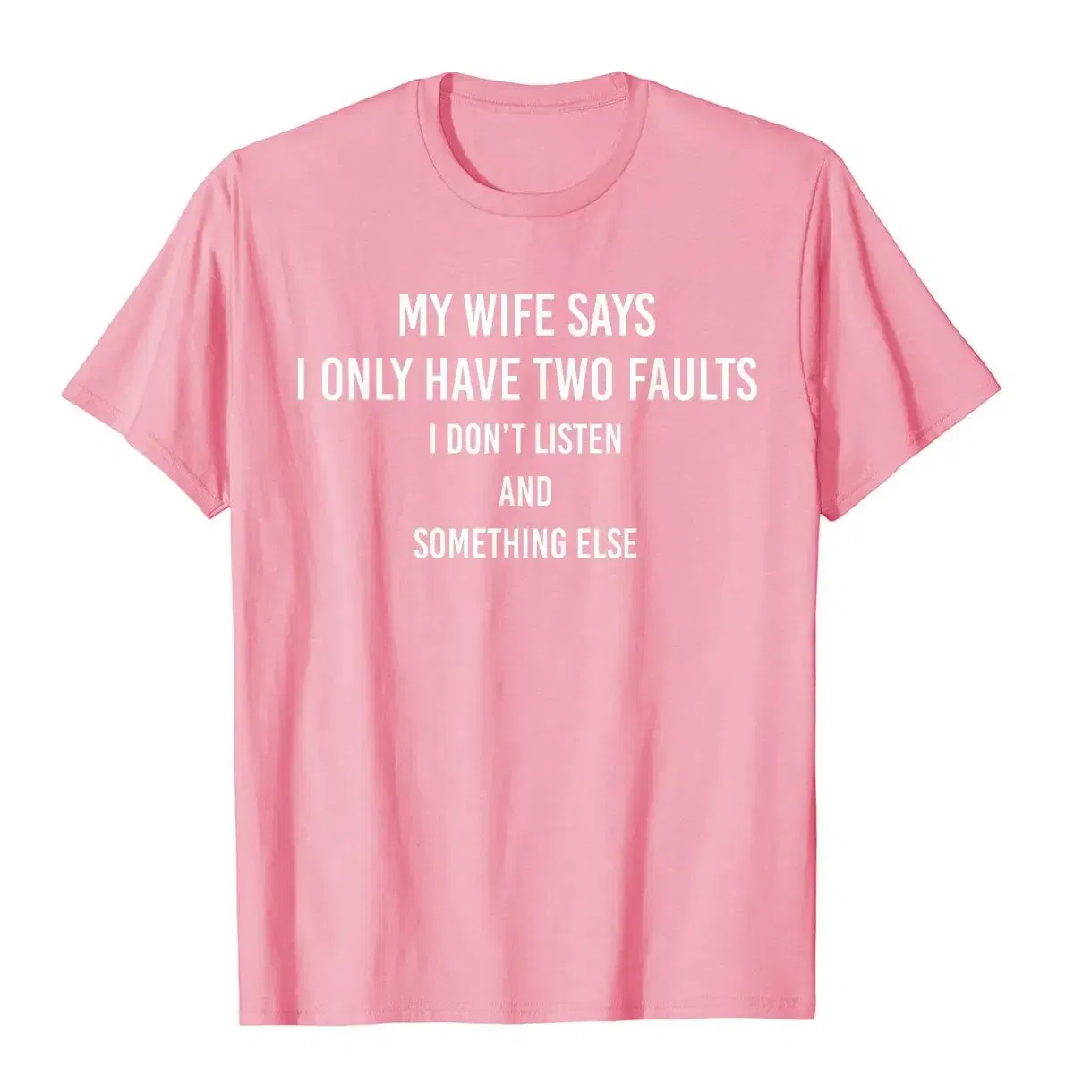 Color: PURPLE, Size: XXXL - My Wife Says I Only Have Two Faults Funny Husband Men Gift T-Shirt T Shirts Funny Funky Cotton Tops & Tees High Street For Male