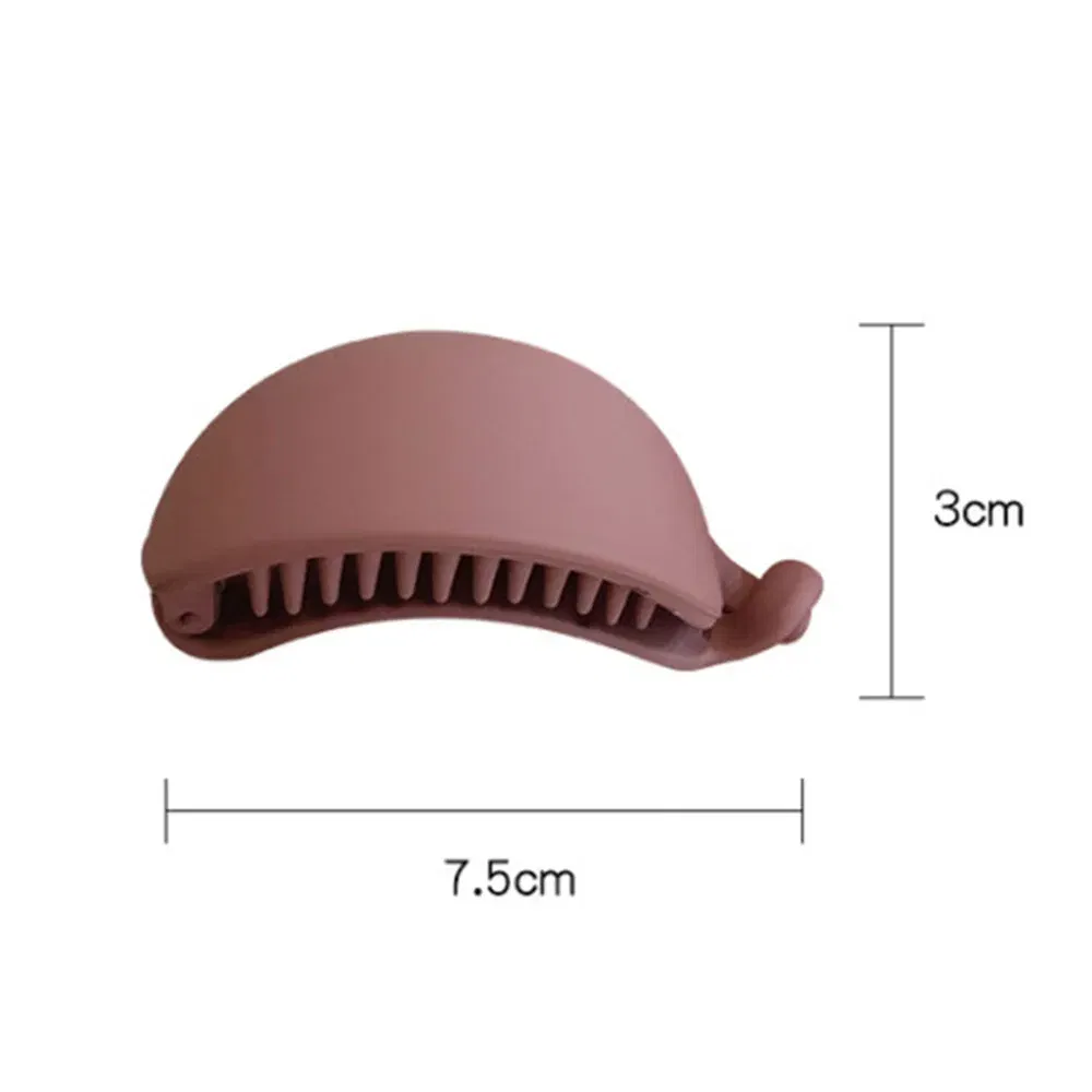 Color: PURPLE - New Cute Candy Colors Banana Shape Hair Claws Women Girls Sweet Hair Clips Ponytail Holder Hairpins Fashion Hair Accessories