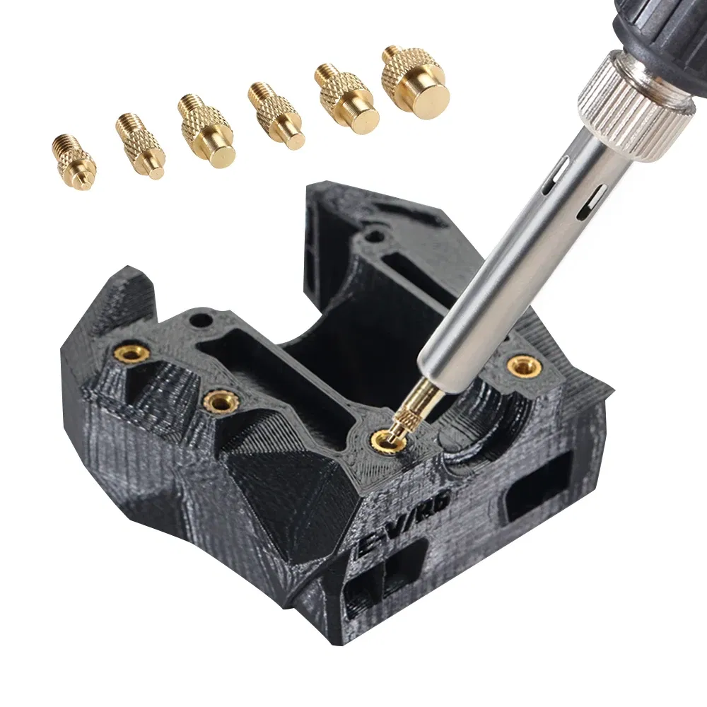 Color: Red - Heat Insert Nut Iron Tip Brass Hot Melt Insert Nut Embedded Kit M2-M8 Soldering Iron Tip Heat Insertion Tool 3D Printer Accessor