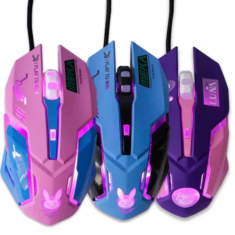 Color: green - 2400DPI Gaming Mouse Color Backlit Silent Mouse USB Wired Gaming Mouse Pink Computer Professional for Lol Data Laptop