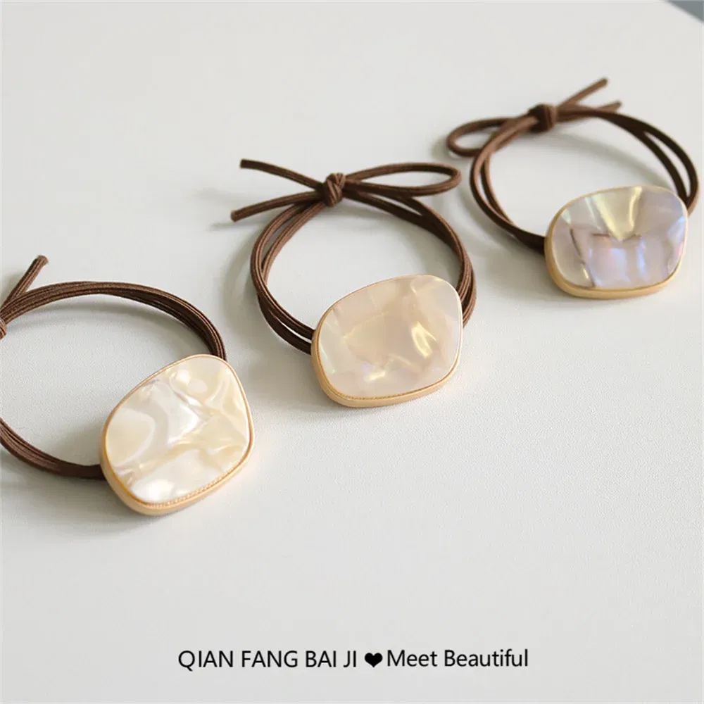 Color: SKY BLUE - Fashion Simple Elastic Hair Band Women Temperament Scrunchies Hair Ties Ponytail Holder Gum Headwear Girls Hair Accessories