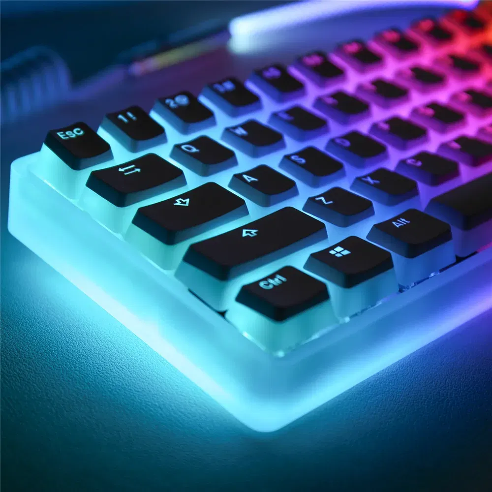 Color: Blue - 104 Keys Pudding Theme Keycap OEM Profile ABS PBT Double Shot Keycap For Mx Switch Mechanical Keyboard RGB Backlit Key Caps