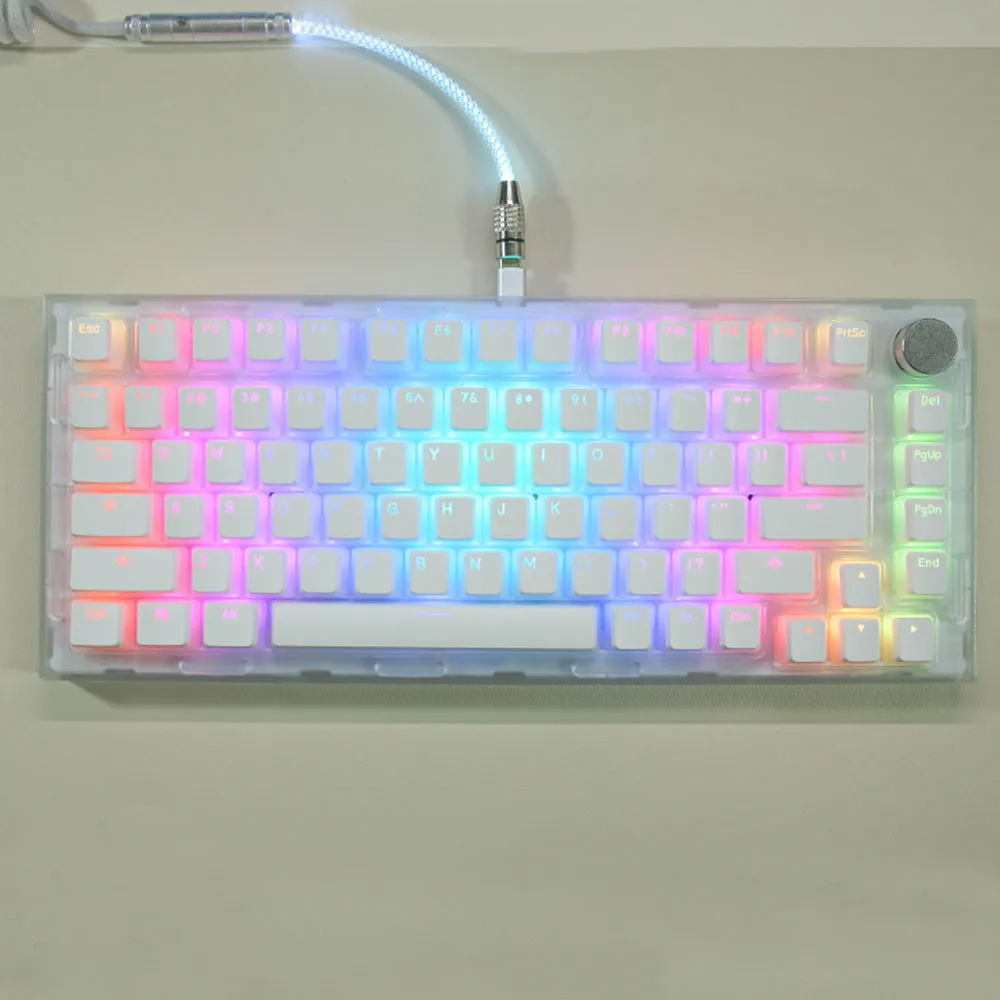 Color: Blue - 104 Keys Pudding Theme Keycap OEM Profile ABS PBT Double Shot Keycap For Mx Switch Mechanical Keyboard RGB Backlit Key Caps