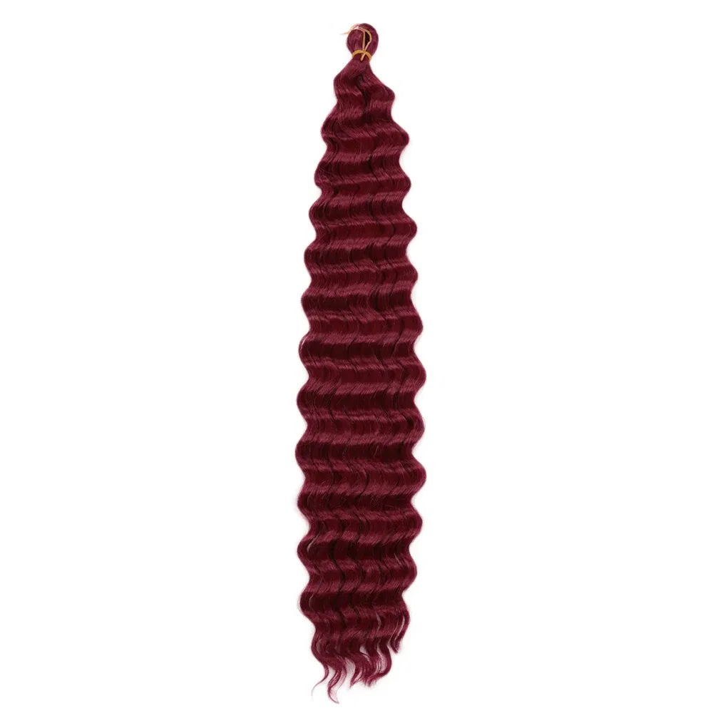 Color: #Burgundy, Ships From: CN, Stretched Length: 28inches, Bulk Buy: 1Pcs/Lot - 22-28 Inch Freetress Deep Twist Crochet Hair Natural Synthetic Braids Hair Ombre Crochet Braiding Hair Extensions Hair Expo City