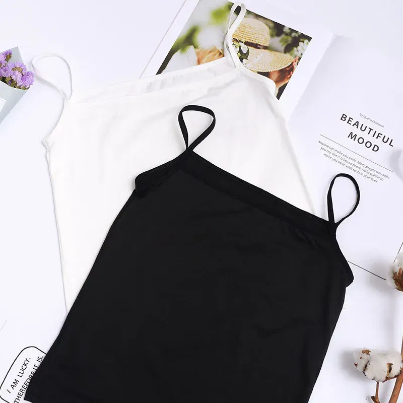 Color: creamy-white, Size: One Size, Ships From: CN - Women's Camisole Women's Bottoming Milk Silk Texture Comfortable Cool Shirts Women's Sexy Slim Slim Underwear