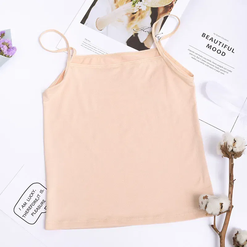 Color: creamy-white, Size: One Size, Ships From: CN - Women's Camisole Women's Bottoming Milk Silk Texture Comfortable Cool Shirts Women's Sexy Slim Slim Underwear