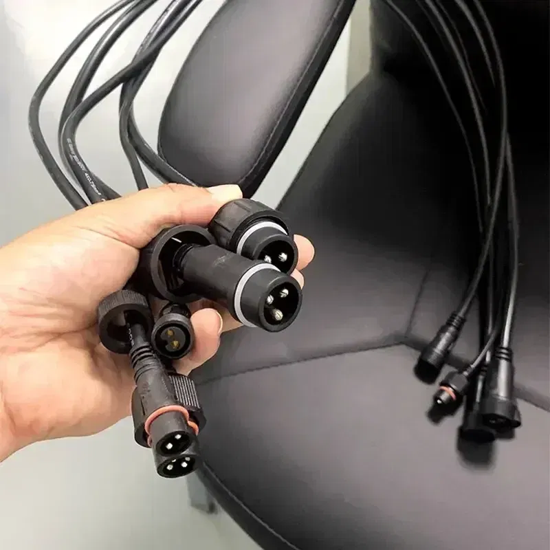 Color: Army Green, Pins: 4P - 3Pin Waterproof Extension Cable 0.3/0.5/0.75/1.0/1.5/2.5 square meter Outdoor LED Plug Male to Female Aviation Power Connector