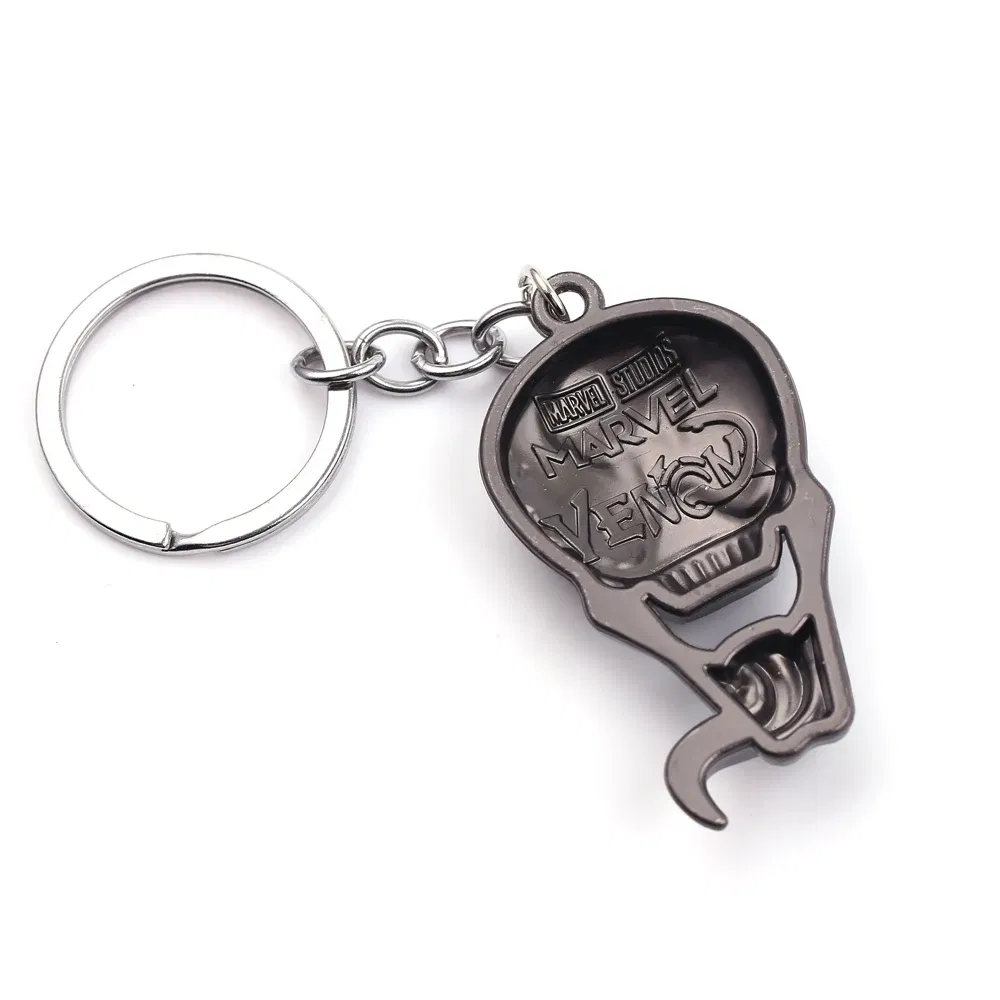 Marvel Villains Hero Venom Mask Metal Keychain Horror Long Tongue Car Pendant Key Holder for Men Jewelry Accessories Keyrings