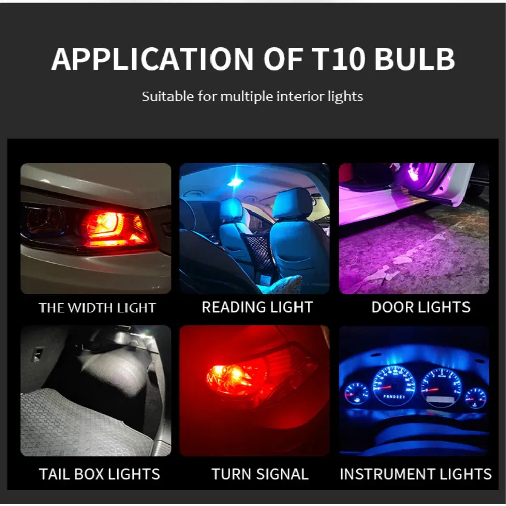 Emitting Color: Crystal Blue - 1X Diffuser Covered 350LM T10 W5W LED Car Clearance Lights Reading Lamp Auto Vehicle Dome Door Bulb Accessories Pure White 6000K
