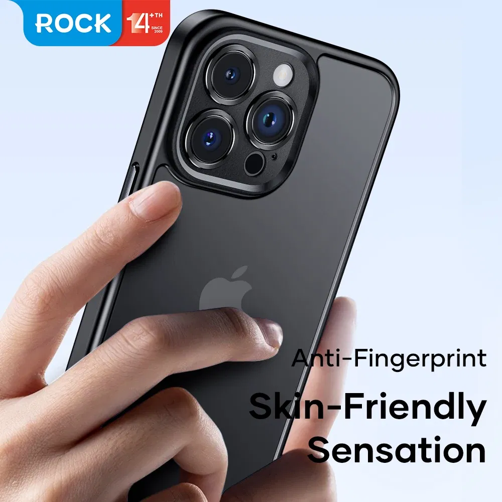 Color: Blue, Material: Canvas - ROCK Translucent Case for iPhone 15 Pro Max Cover 2023 Anti-knock Matte TPU Bumper Case for iPhone 15 Pro 15 Plus PC Back Cover
