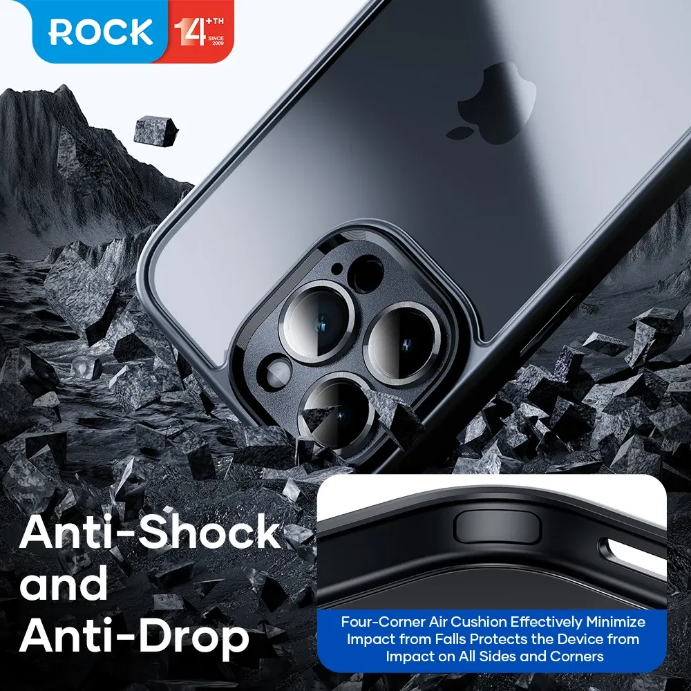 Color: Blue, Material: Canvas - ROCK Translucent Case for iPhone 15 Pro Max Cover 2023 Anti-knock Matte TPU Bumper Case for iPhone 15 Pro 15 Plus PC Back Cover
