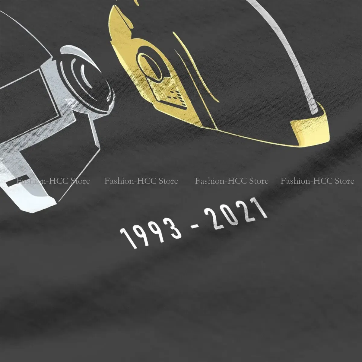 Color: WHITE, Size: M - Daft Punk Electronic Music Band Polyester TShirts Tribute Helmet Art Essential Distinctive Women's T Shirt Hipster Tops