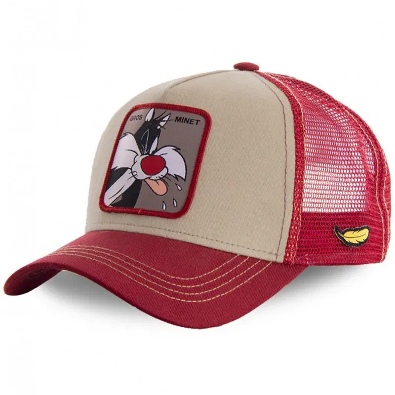 Color: Apricot - High Quality Disney Styles Anime Cartoon Snapback Cotton Baseball Cap Men Women Hip Hop Dad Mesh Hat Trucker Hat Dropshipping