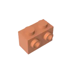 Color: wood - MOC PARTS DIY GDS-634 BRICK 1X2 W. 2 KNOBS compatible with lego 11211 children's toys Assembles Building Blocks Technical
