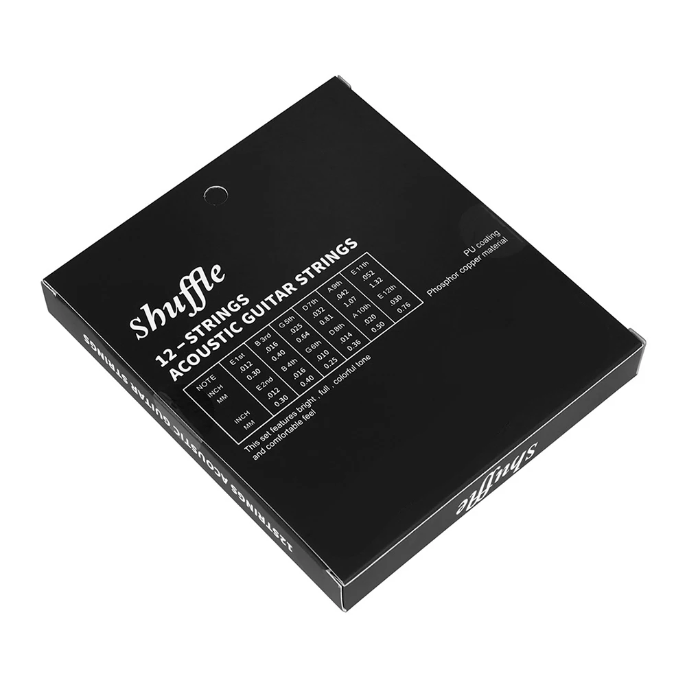 Durable Guitar Strings 12 String 12.7*11*1.6cm Hexagonal Core Improved Tuning Accuracy Increased Stability Rustproof Coated