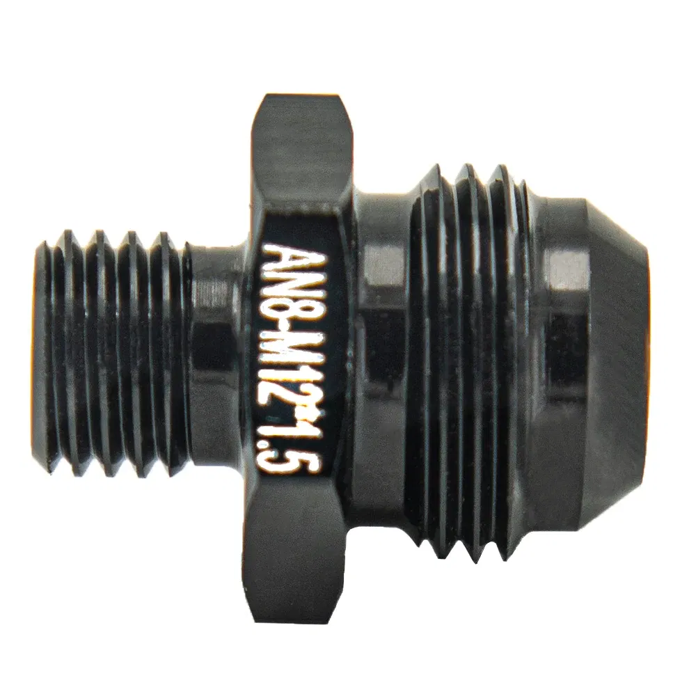 Color: Red - Aluminum Straight Adapter Oil Cooler Fitting AN6 An10 To 1/2 3/8 1/4 Npt M10 M12 M14*1.5,an8 To M12*1.5 AN10-AN12