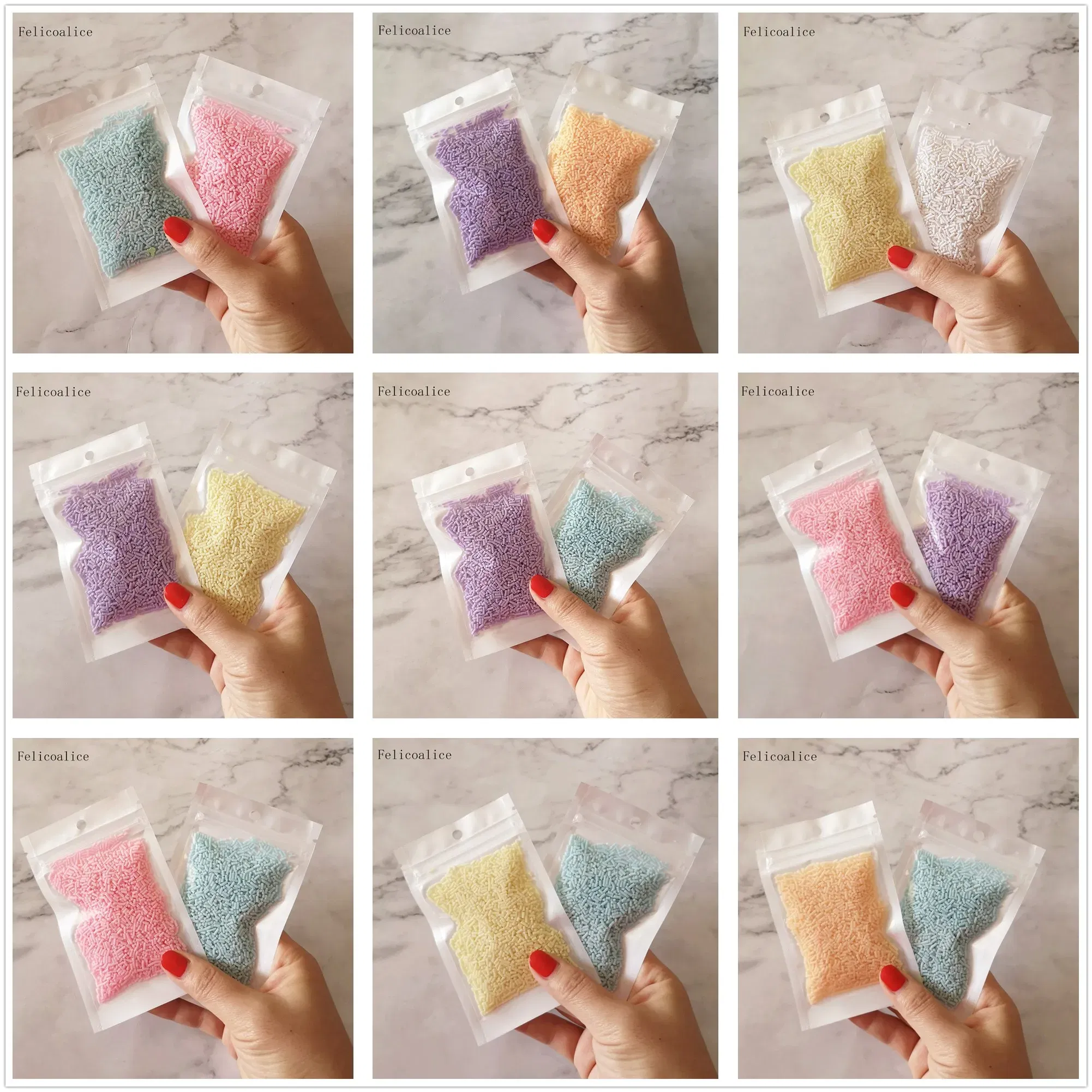 Color: Clear - 20g Polymer Clay Fake Candy Sweets Sugar Sprinkle Decorations Cake Dessert Simulation Food Dollhouse Miniature
