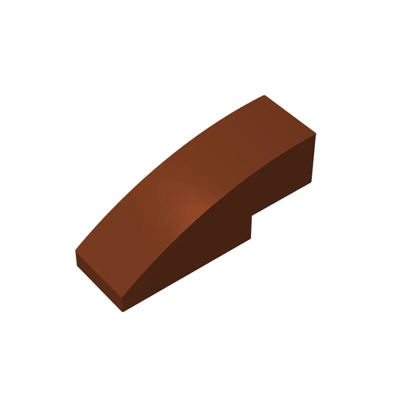 Color: Dark Red - Gobricks 10PCS Assembles 50950 3x1 curved oblique brick Building Blocks Bricks Bulk Model City Classic Toy Boys Girls Kids Gift