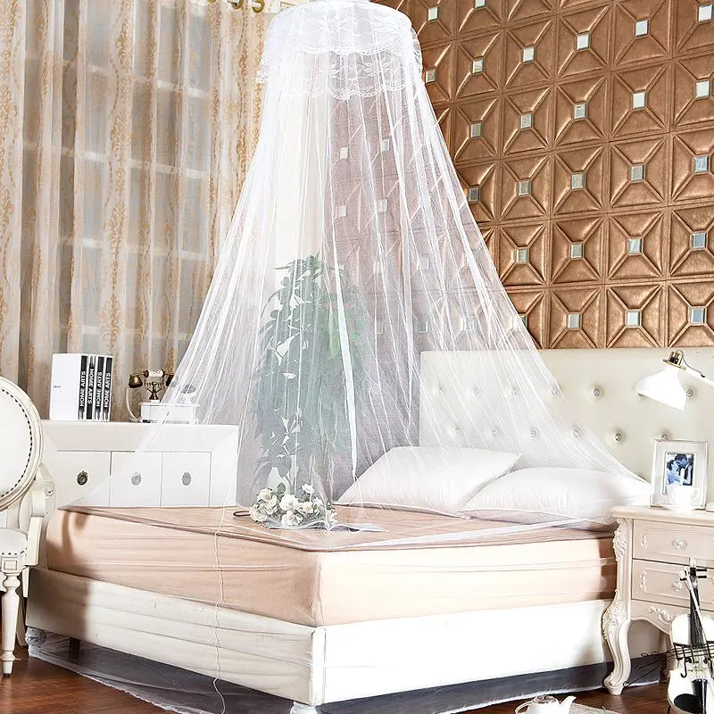 Color: black - Princess Style Mosquito Net Mesh Hung Dome Home Canopy Mosquito Mesh Bedding Net Home Supplies