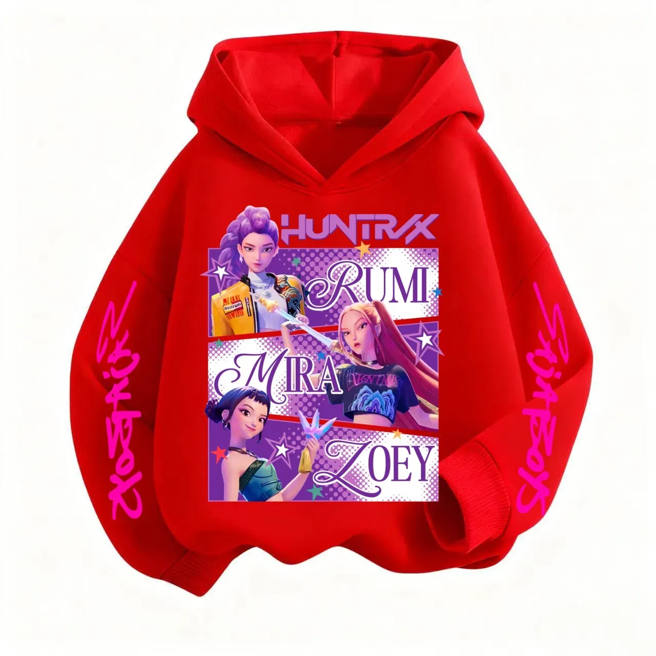 Color: Orange, Kid Size: 5 - Pure Cotton KPop Demon Hunters Mira Kids Hoodie Clothes Teen Boys Girls Clothing Fashion Clothes Spring Autumn Sweatshirt