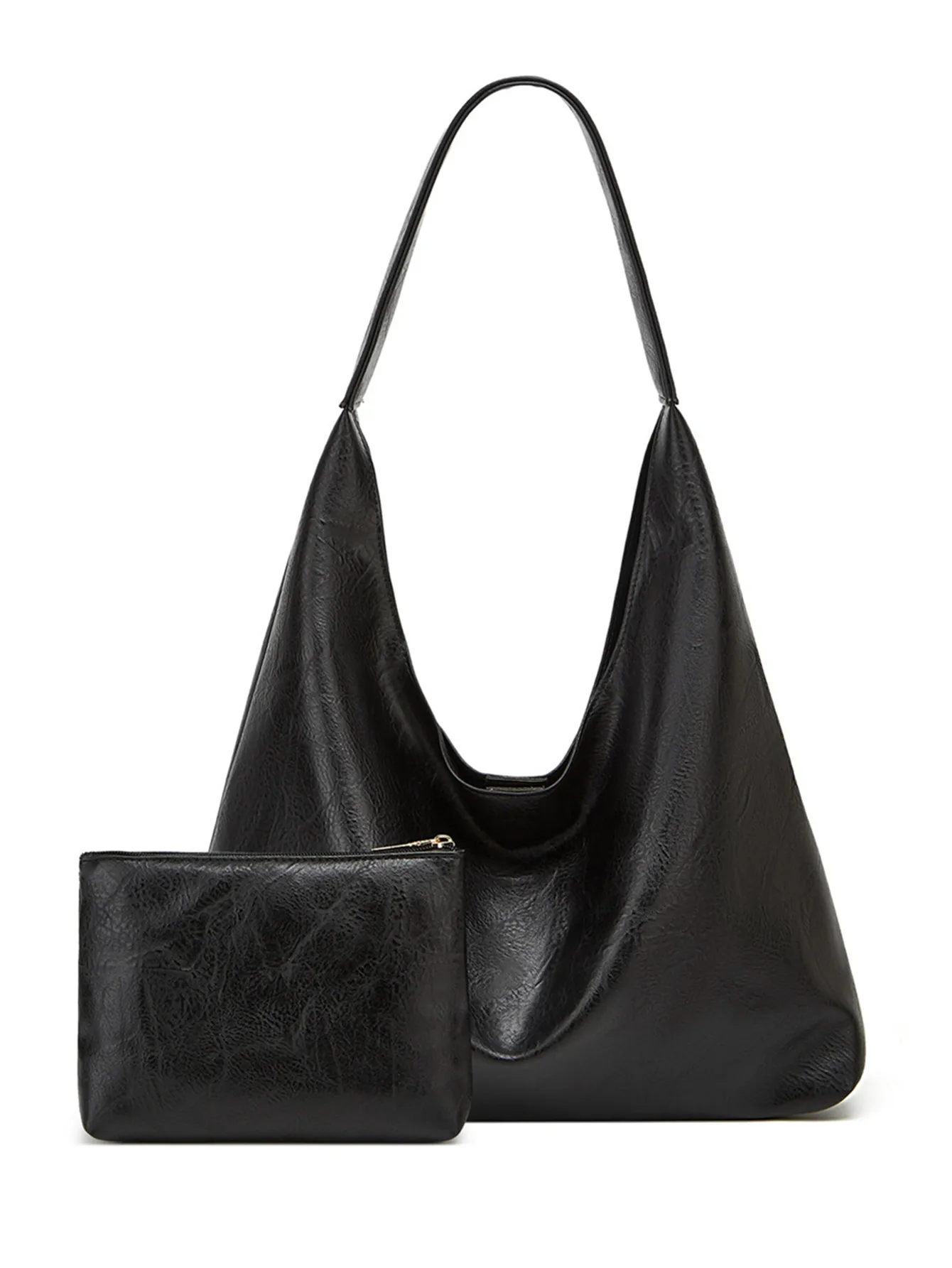 Color: GRAY, Size: L - New Tote bag 100 hand bill of lading shoulder women's bag retro simple large bag Tote bag