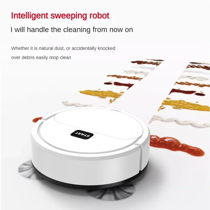 Color: WHITE - Mini Cleaner Fully Automatic Sweeping Robot Sweep Vacuum Cleaner Mopping The Floor  Home Use Lazybones Intelligent 3 In1 Sweeper
